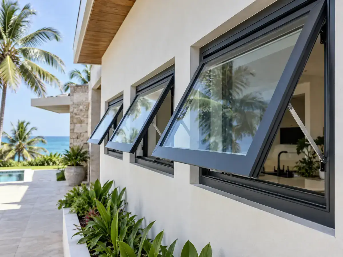 Aluminium awning windows in a Zanzibar residential project