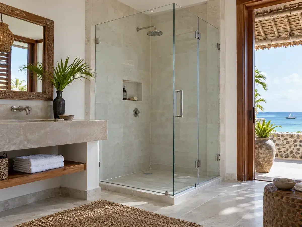 Aluminium shower enclosure
