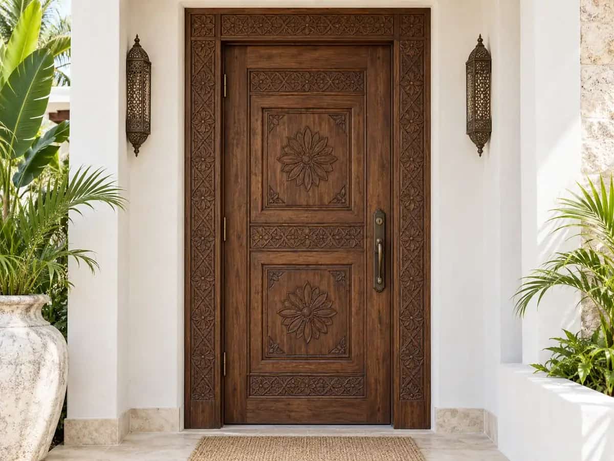 Carved Zanzibar-Inspired Door