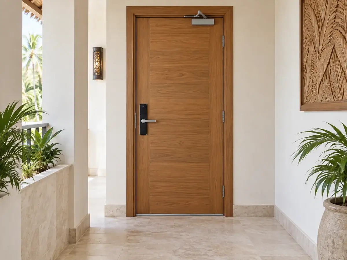 Interior wooden door installation