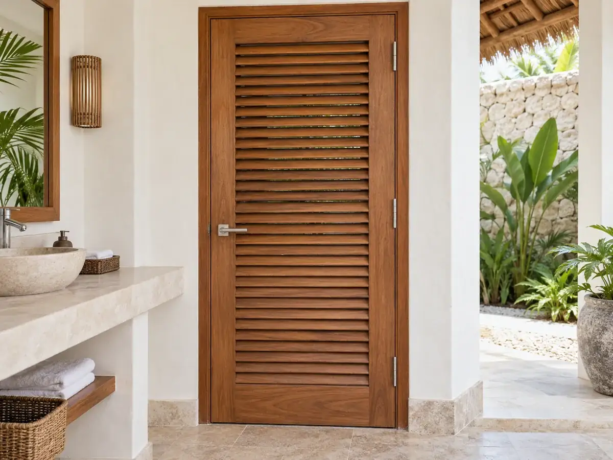 Louvered Wooden Door