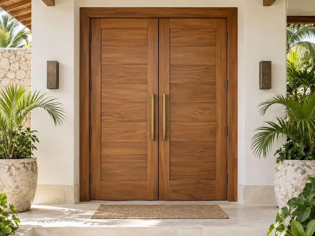 Modern Double Wooden Door