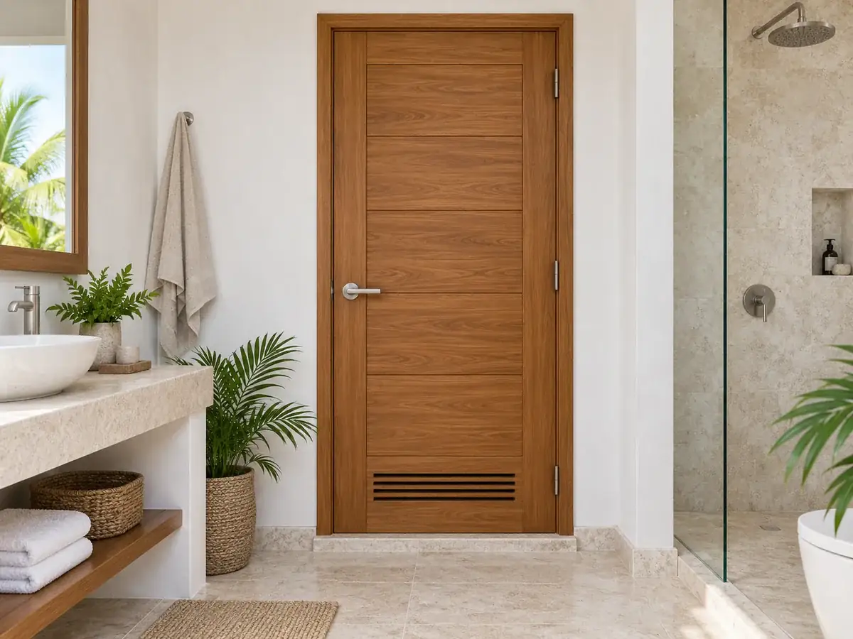 Wooden Bathroom Door