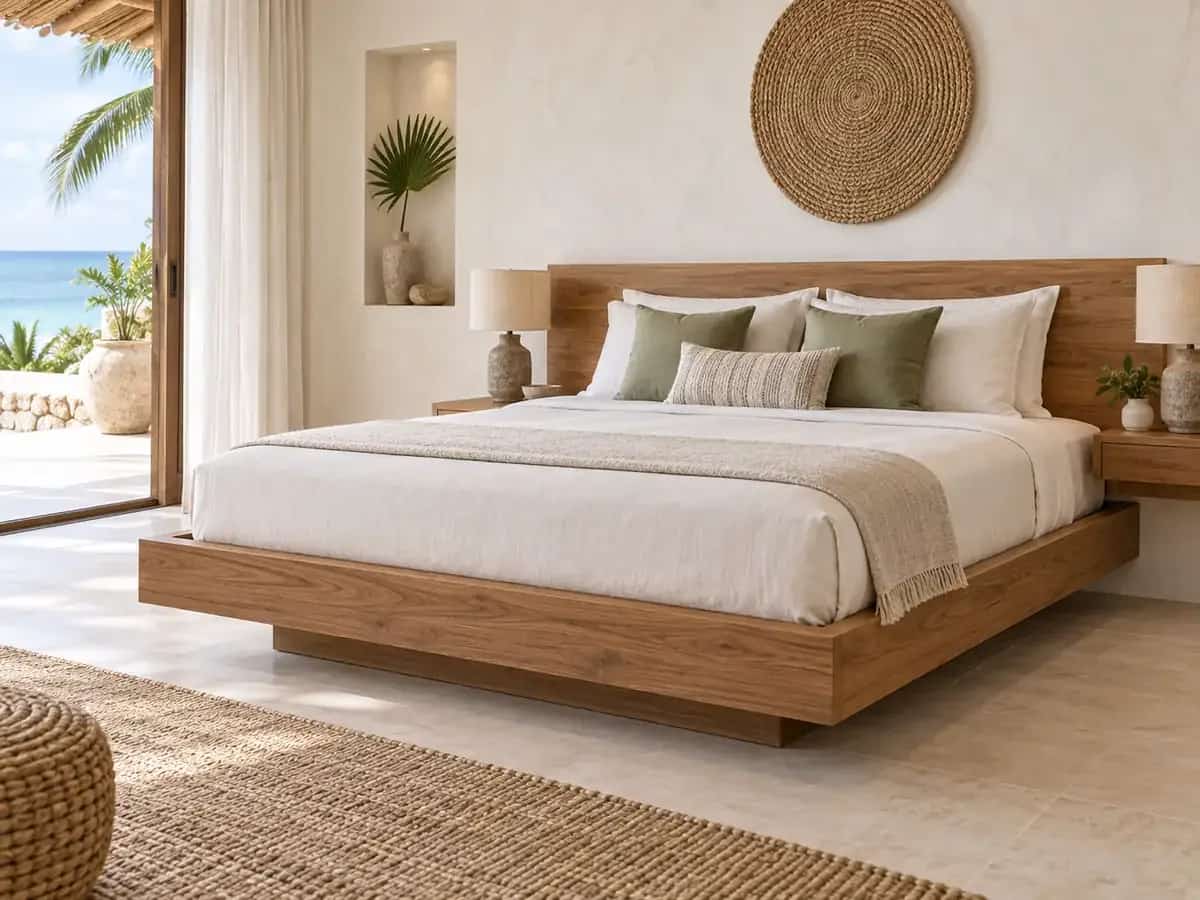 Floating Wooden Bed