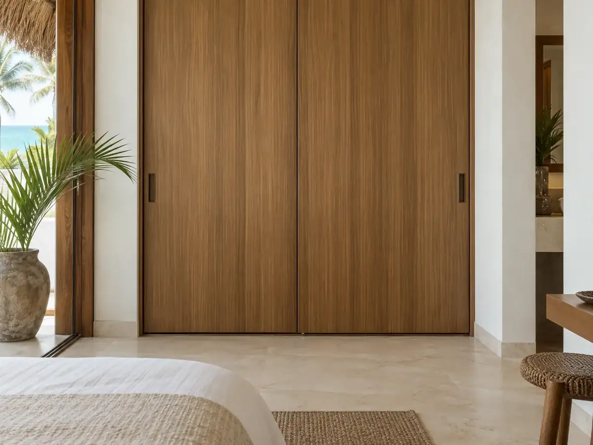 Sliding wooden wardrobe