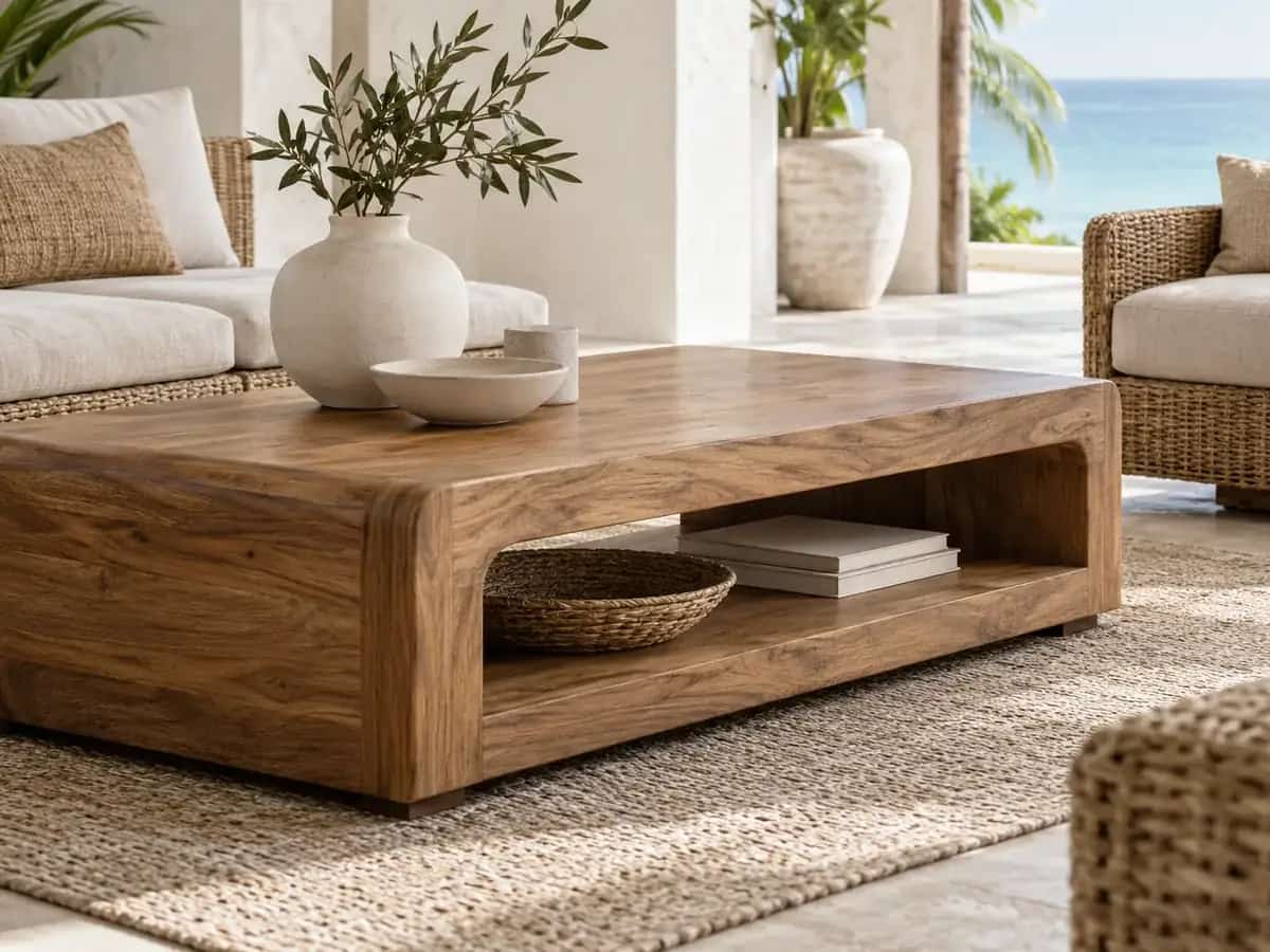 Contemporary wooden coffee table