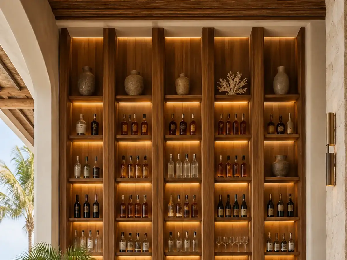 Bespoke wooden bottle display