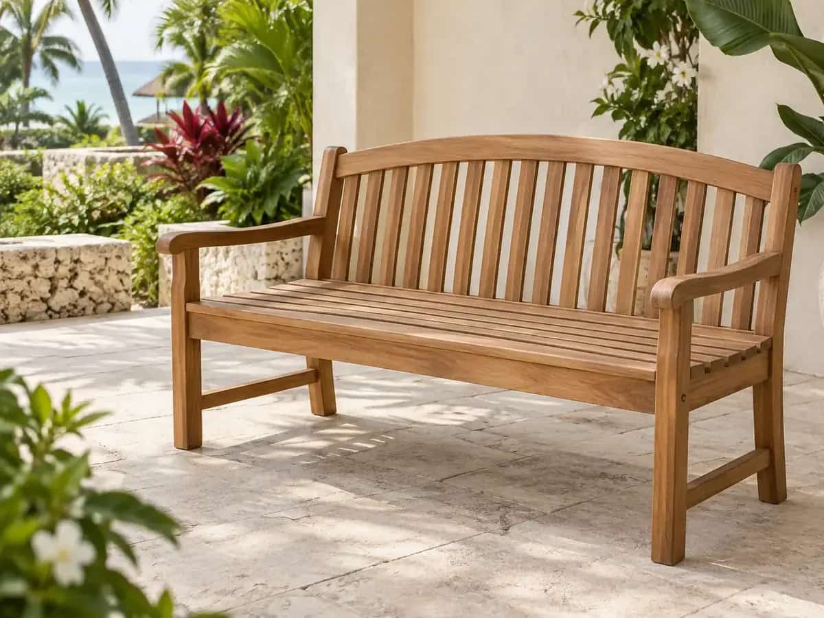 Wooden outdoor bench