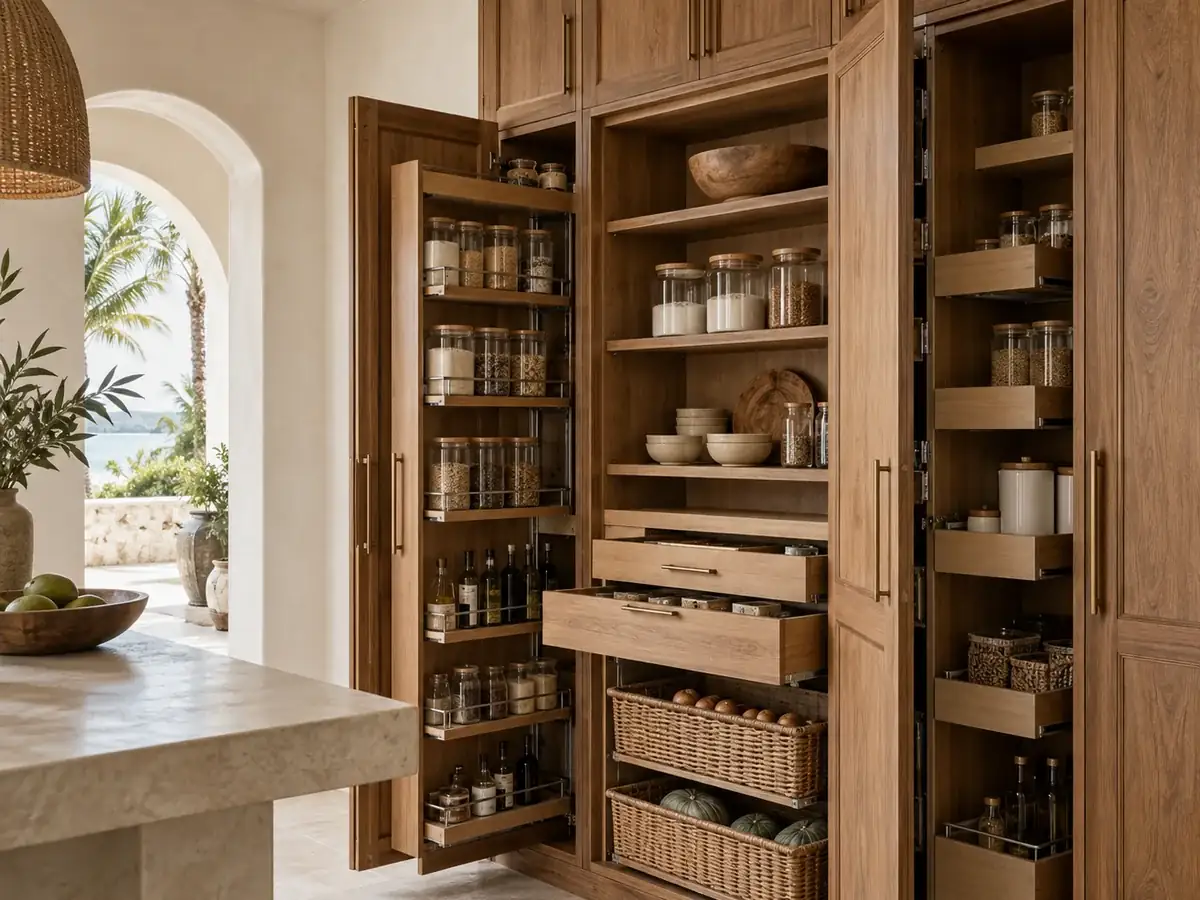 Bespoke wooden pantry cabinets