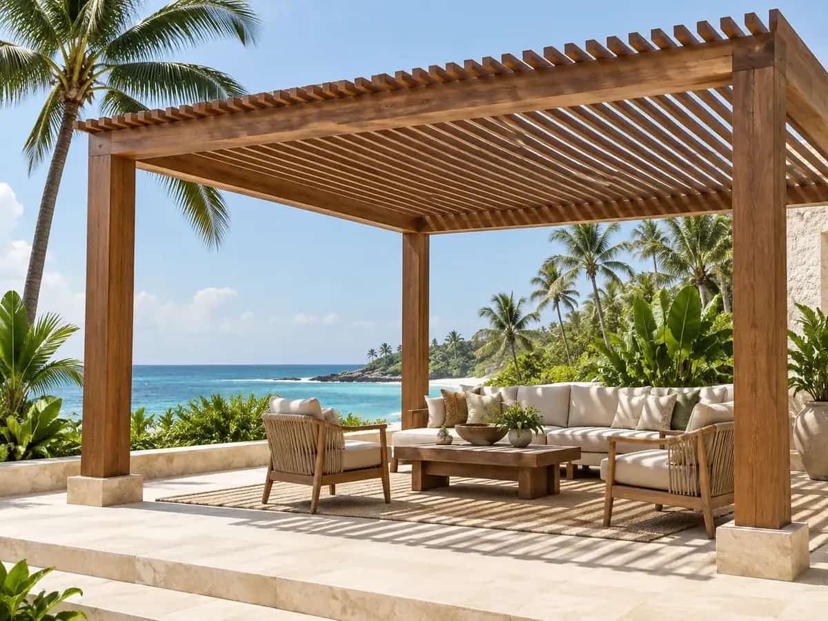 Bespoke wooden pergola