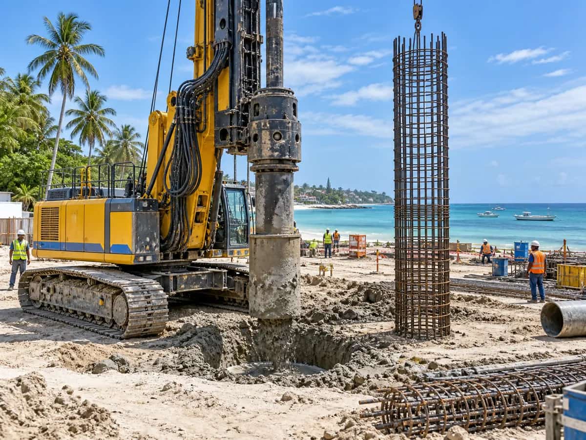 Bored pile foundation construction