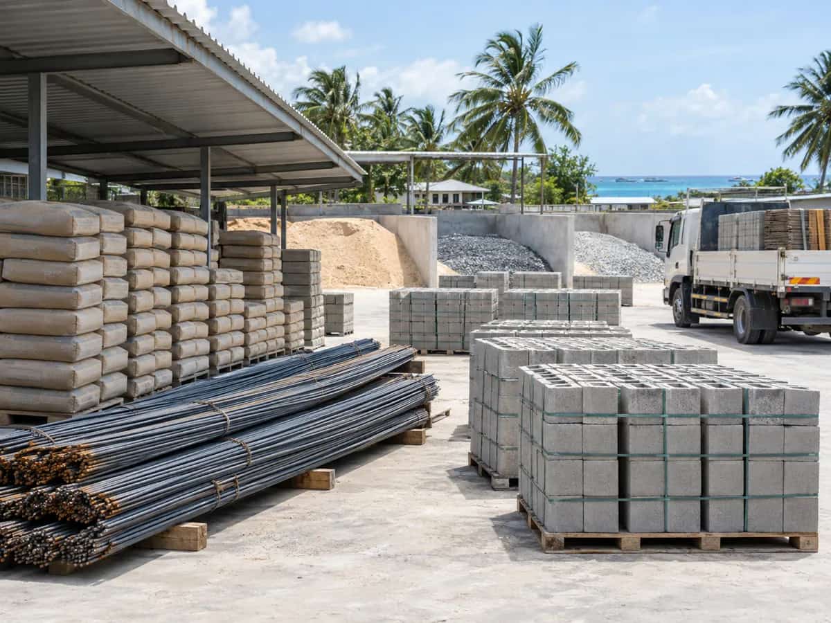 Construction material supply yard