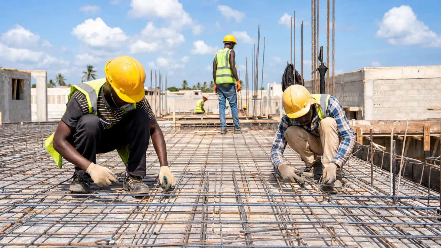 Suspended slab reinforcement construction