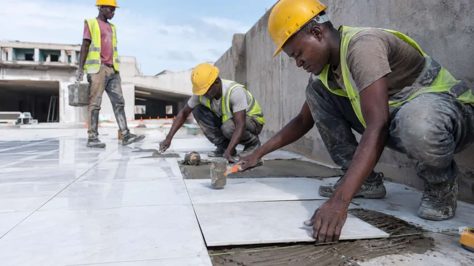 Floor tile installation