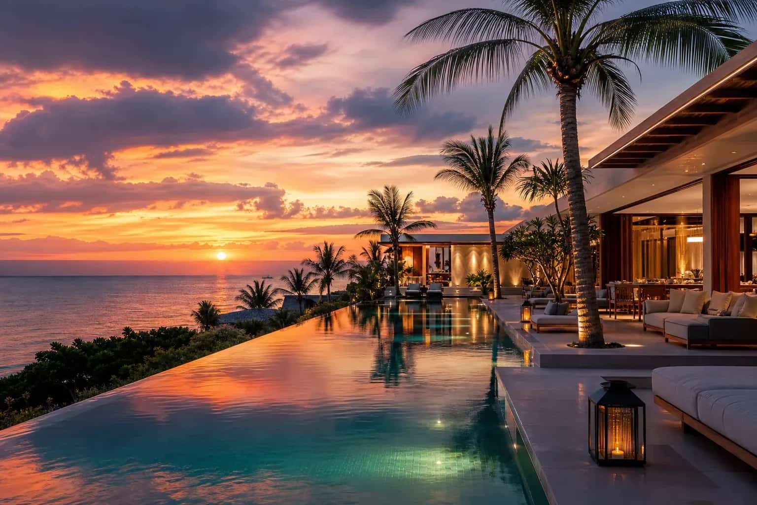Infinity pool landscaping