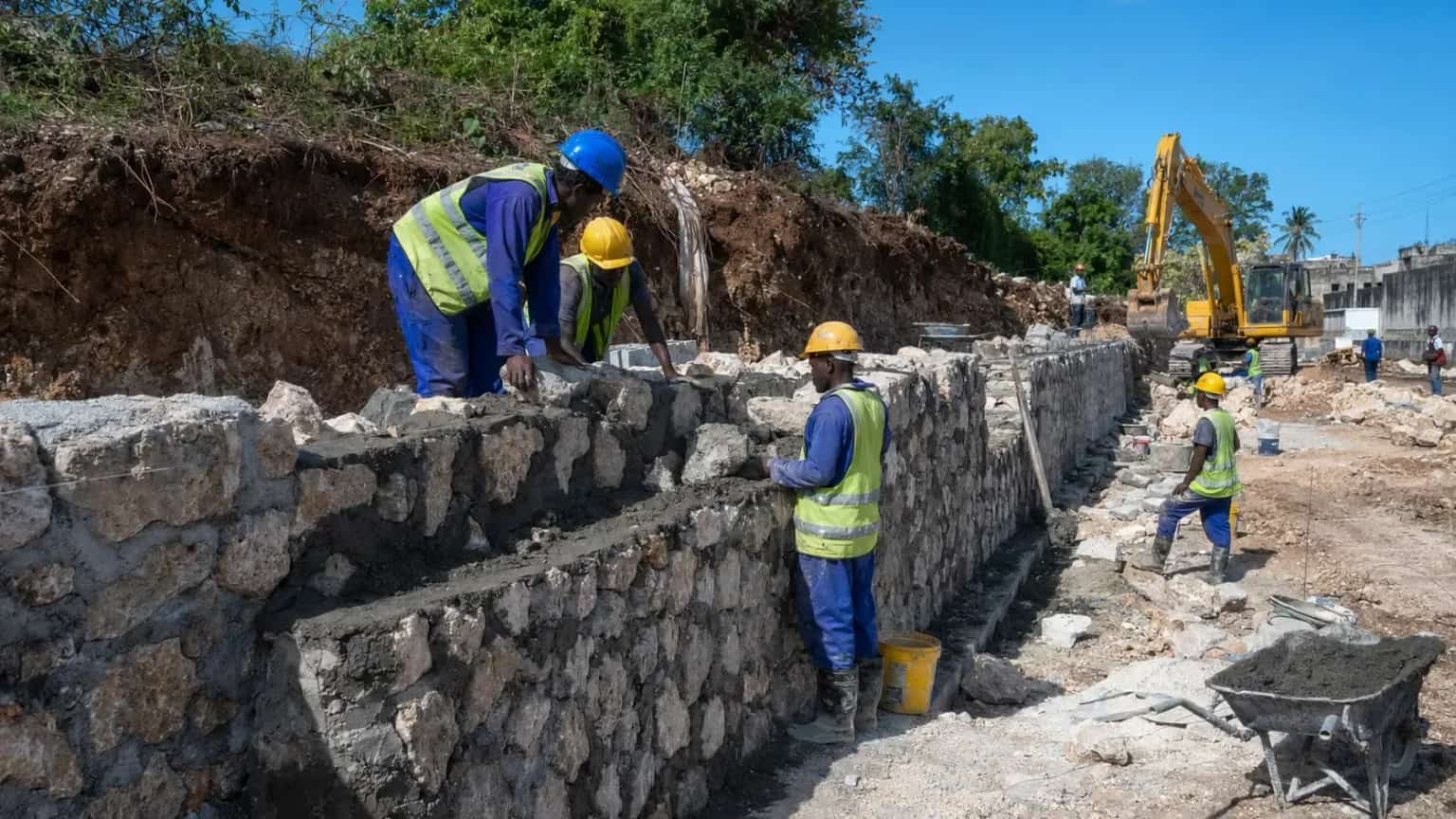 Retaining wall construction