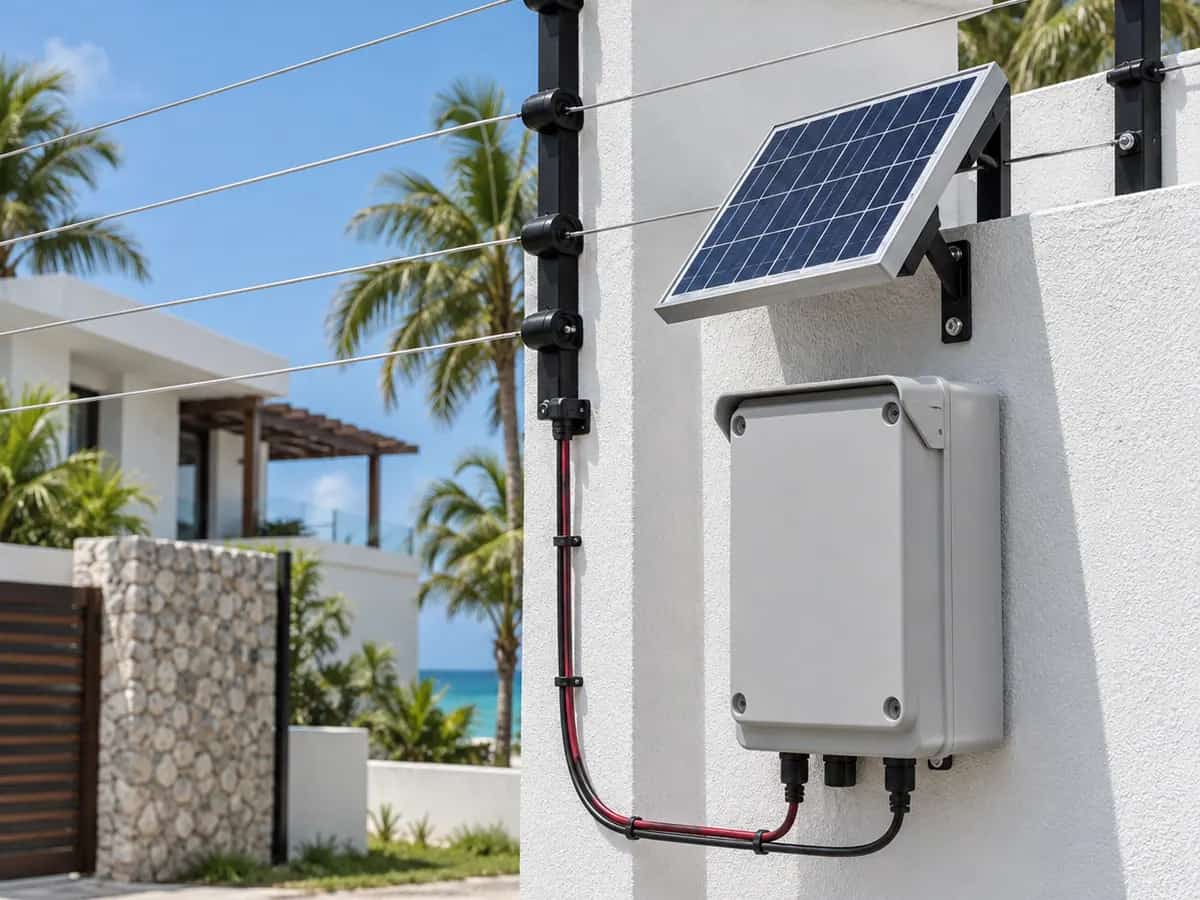 Solar-powered electric fence option