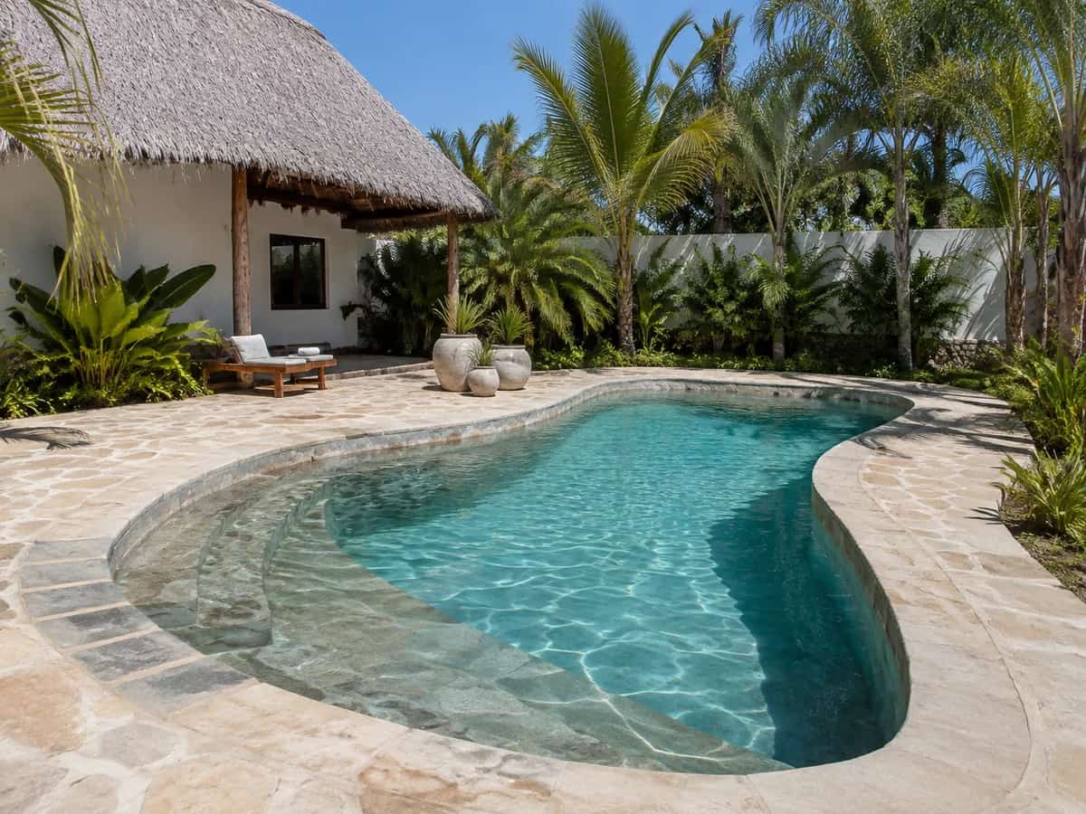 Natural stone pool finish