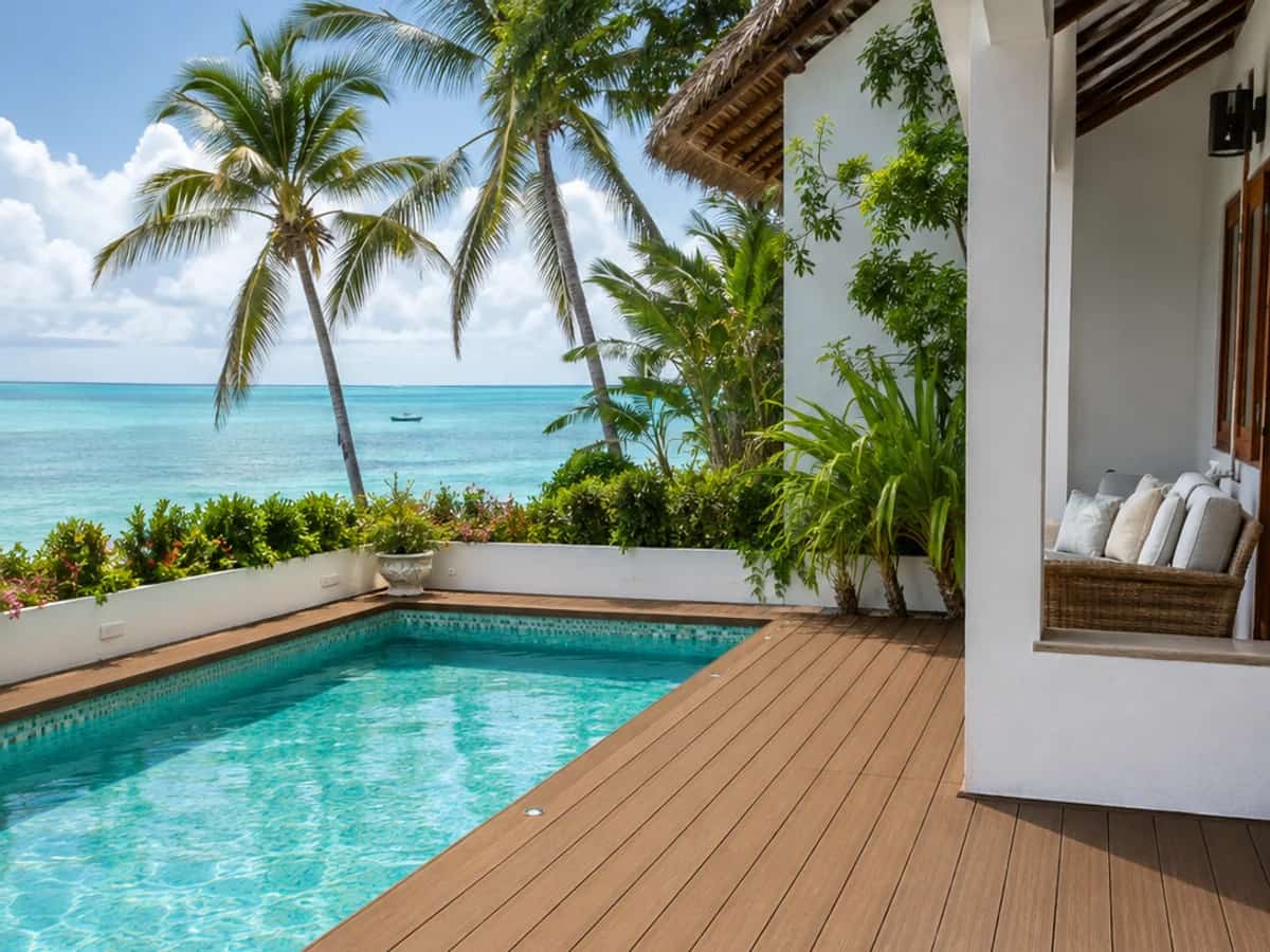 Timber pool deck installation
