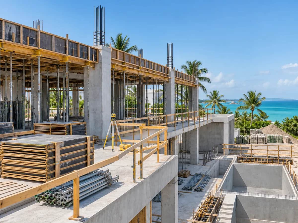 Professionally managed Zanzibar coastal construction site