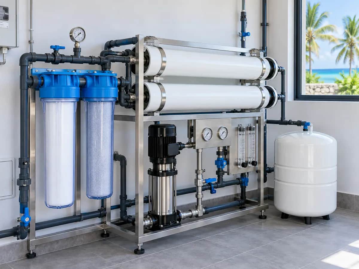Compact brackish water reverse osmosis unit