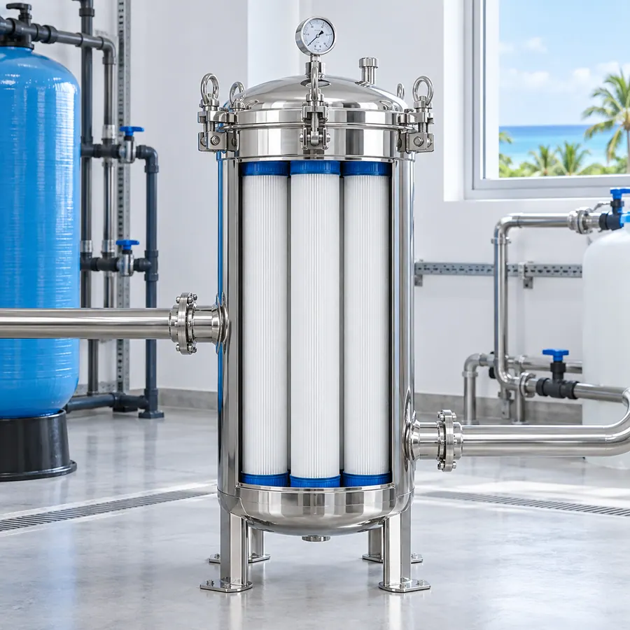 Stainless cartridge filter housing