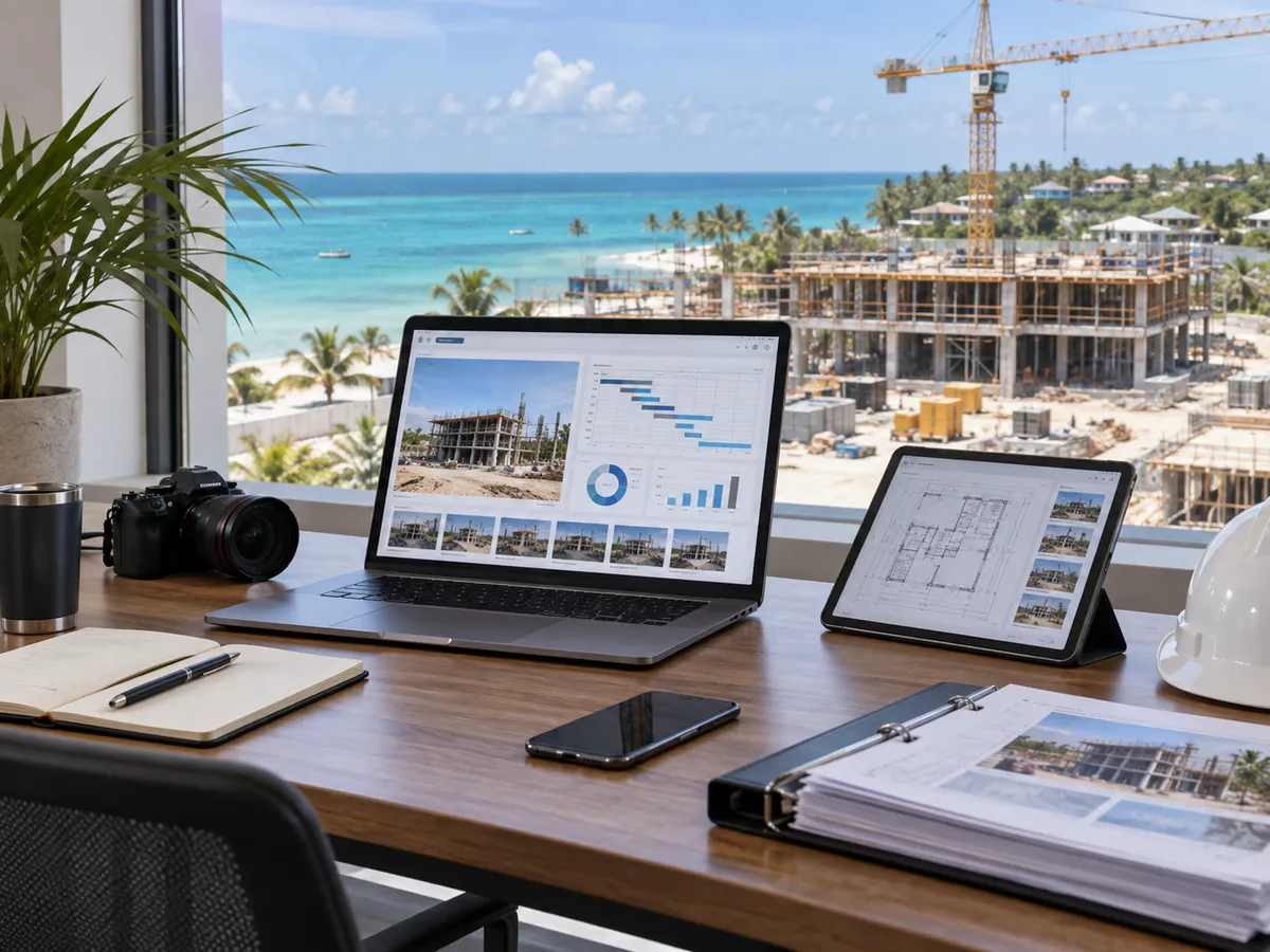 Remote Zanzibar construction reporting dashboard