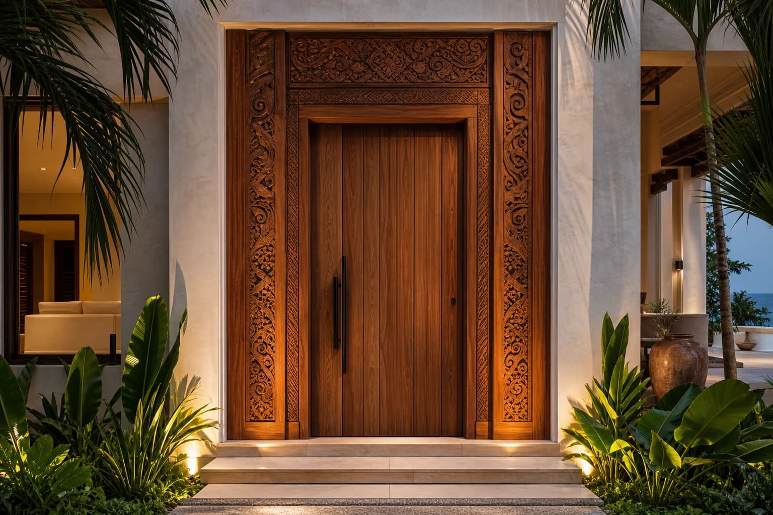 Wooden door installation in Zanzibar