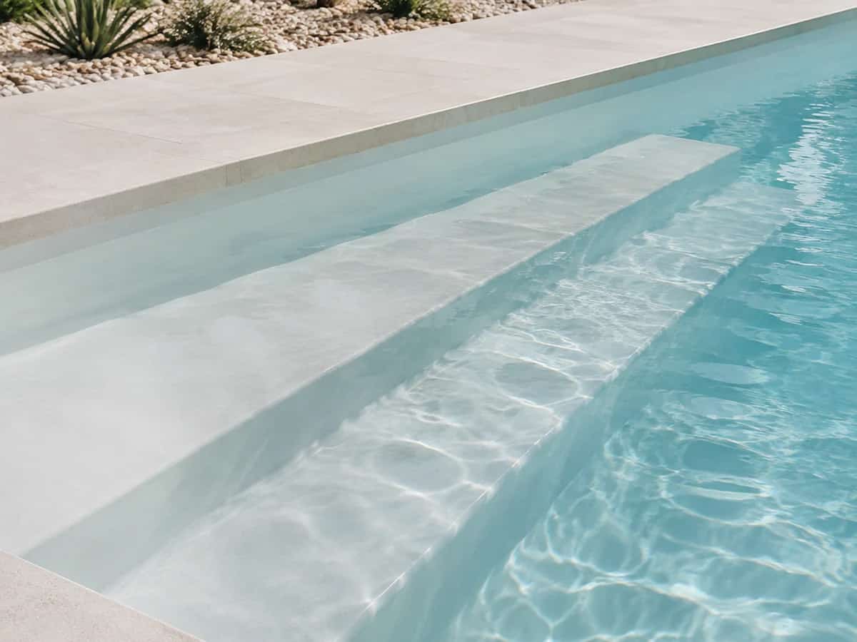 White plaster pool finish